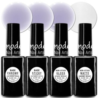 ♥ Base FULL-COVER Gel Adhesive and Non-Stick Gel Led/Uv Cure Clear Polish </br>Choice of 4